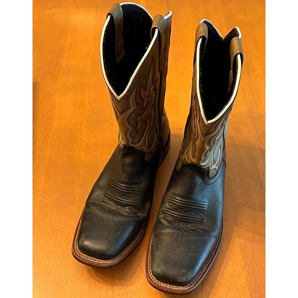 Laredo Men's Western Boots Black/Sand Size 9D #7877 light wear